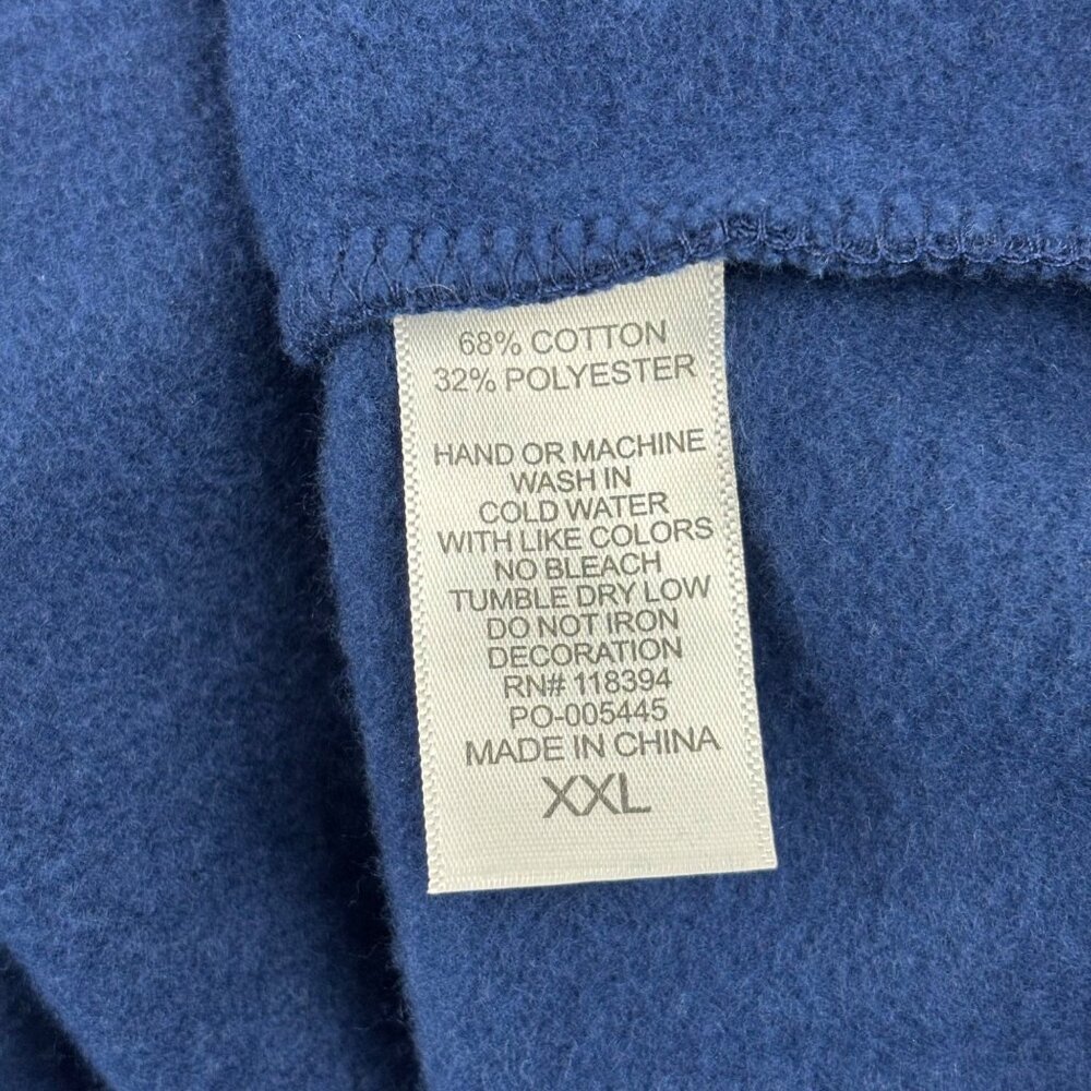 Warner Bros Logo Sweatshirt Mens Size XXL Blue Quarter-Zip Pullover - Picture 7 of 10